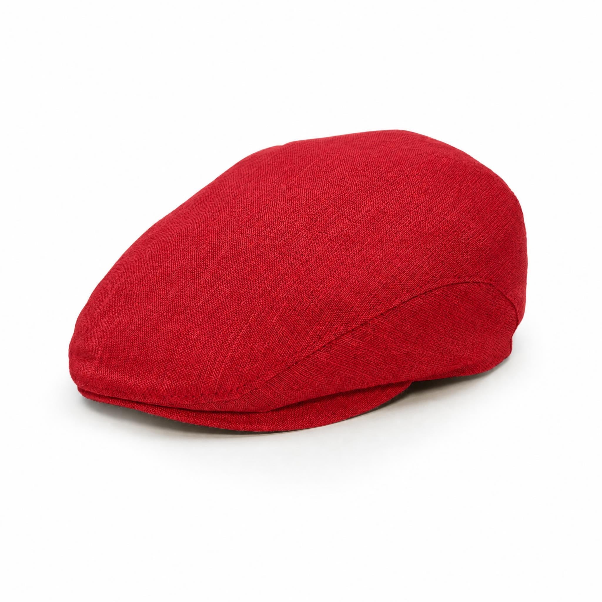 🎁 Bold Red - Linen Cap (100% off)